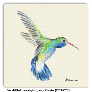 Broad-Billed Hummingbird, Vinyl Coaster (CST-8225F) - Printed Canvas