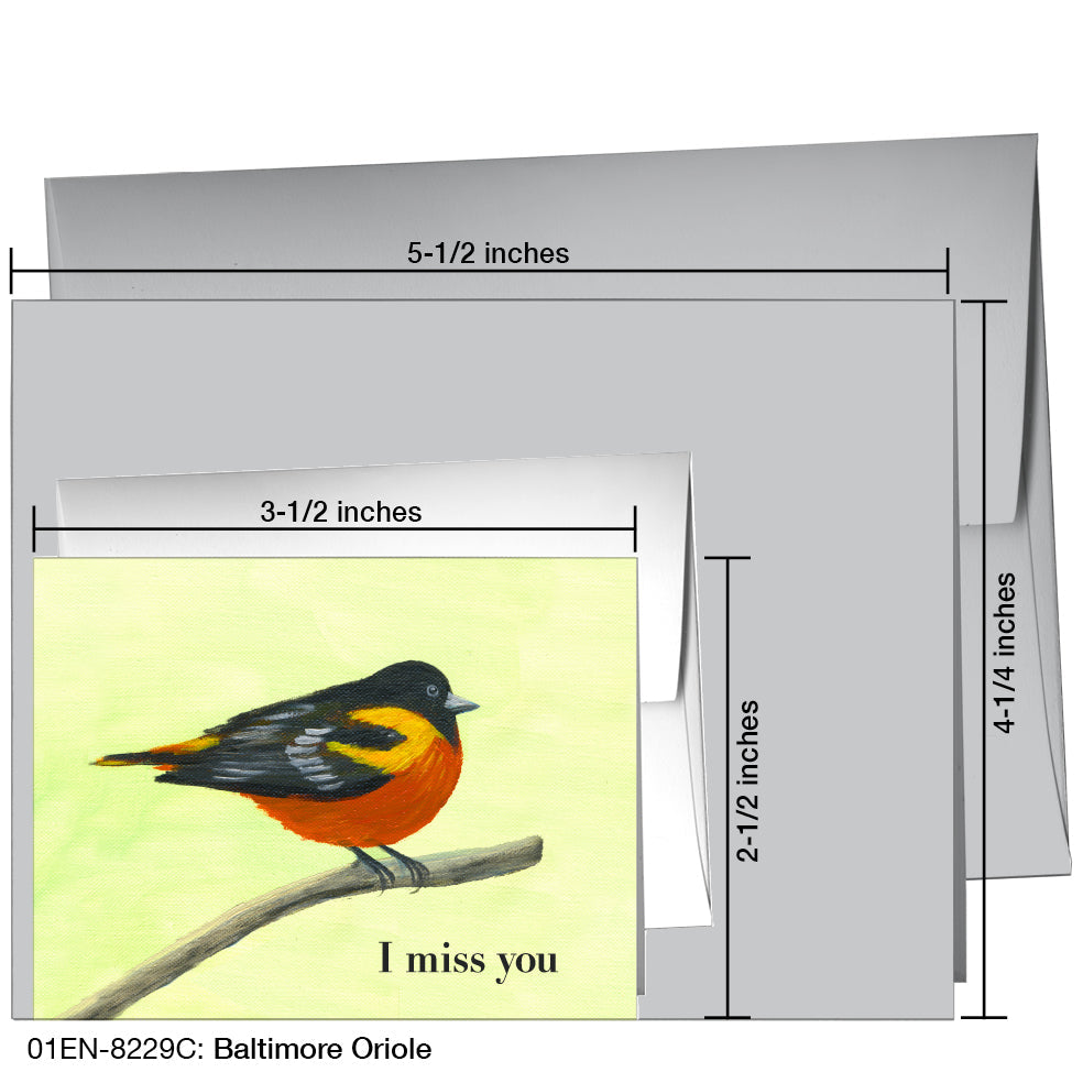 Baltimore Oriole, Greeting Card (8229C), Enclosure, printedcanvas.com