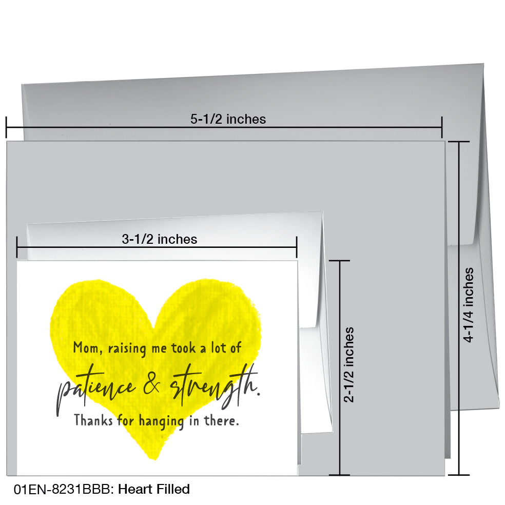 Heart Filled - Yellow, Greeting Card (8769D), Enclosure, printedcanvas.com
