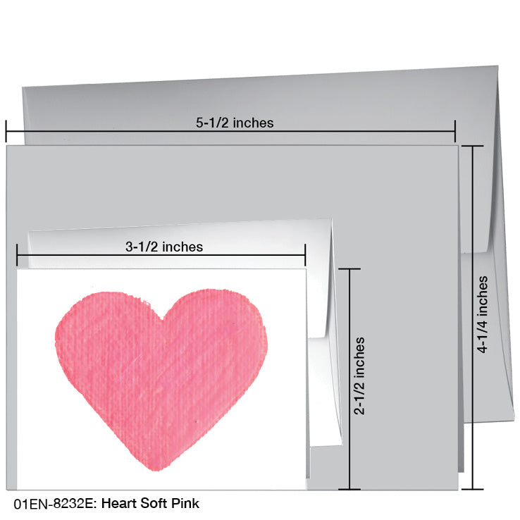 Heart Soft Pink, Greeting Card (8232E), Enclosure, printedcanvas.com