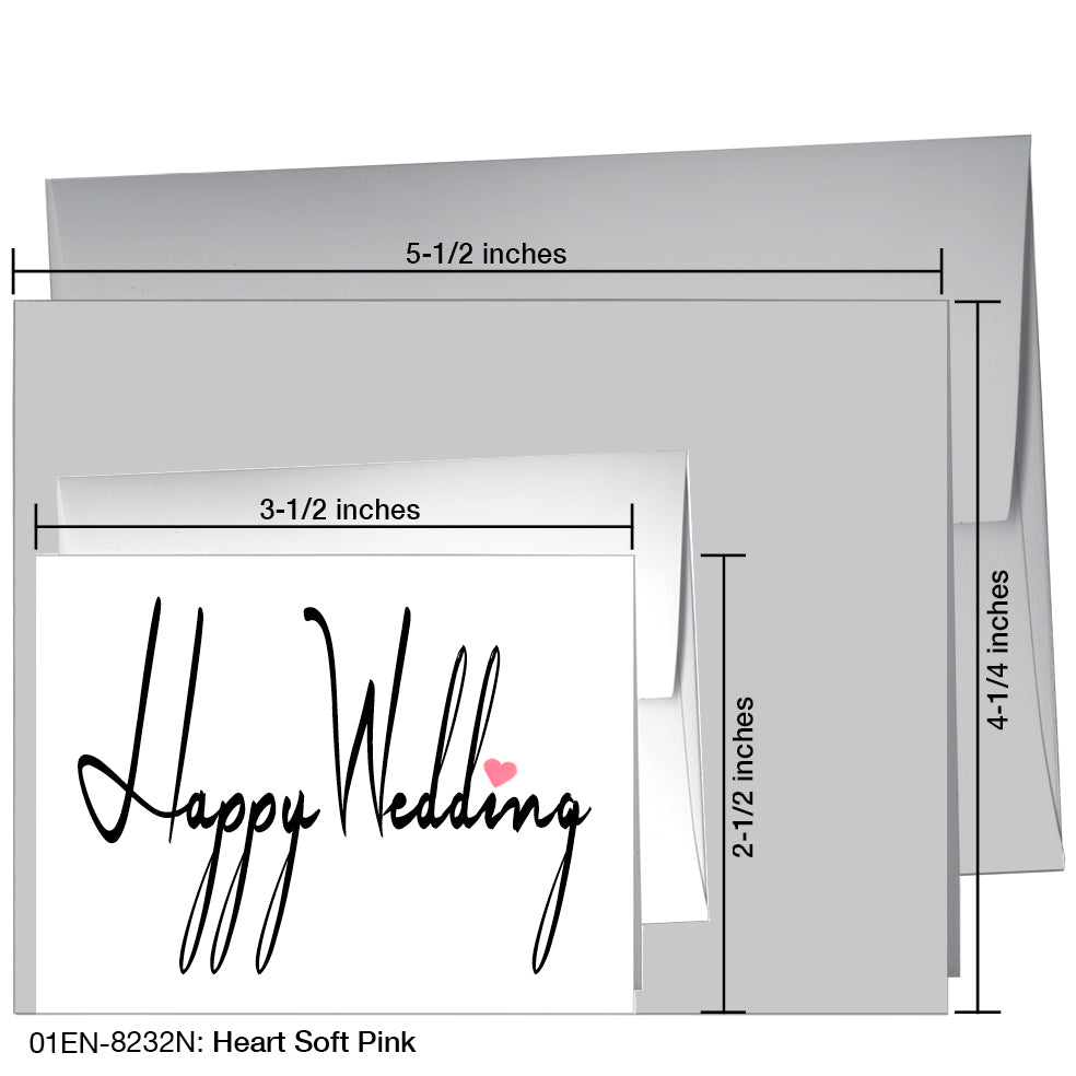 Heart Soft Pink, Greeting Card (8232N), Enclosure, www.printedcanvas.com