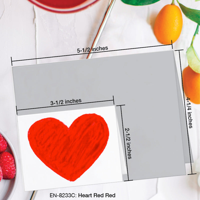 Heart Red Red, Greeting Card (8233C), Enclosure Card, www.printedcanvas.com