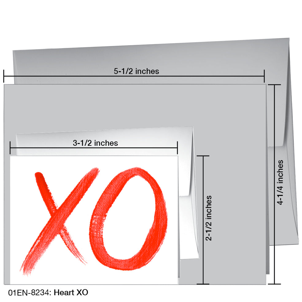 Heart XO, Greeting Card (8234A), Enclosure, www.printedcanvas.com