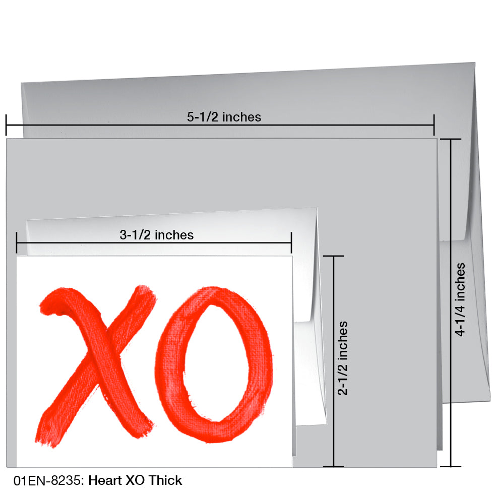Heart XO Thick, Greeting Card (8235A), Enclosure, www.printedcanvas.com