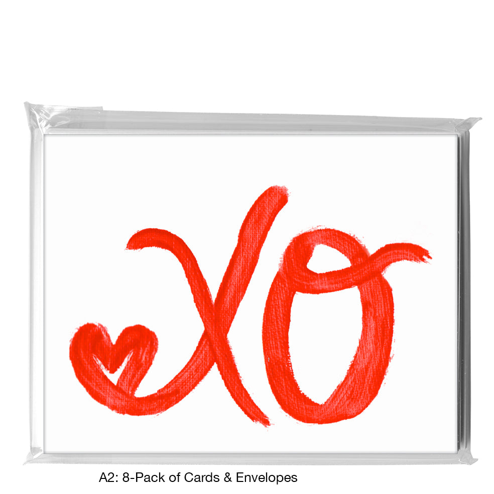 Heart XO Curly, Greeting Card (8236), A2 8-Pack, printedcanvas.com