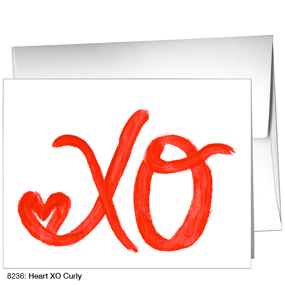 Heart XO Curly, Greeting Card (8236), A2, printedcanvas.com