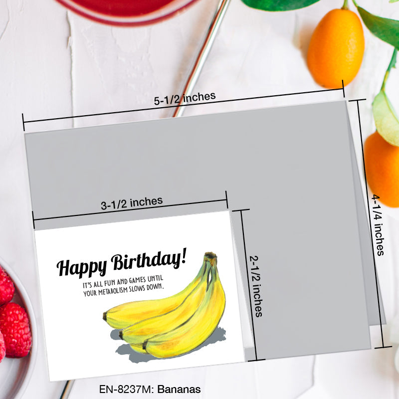 Bananas, Greeting Card (8237M), Enclosure, www.printedcanvas.com