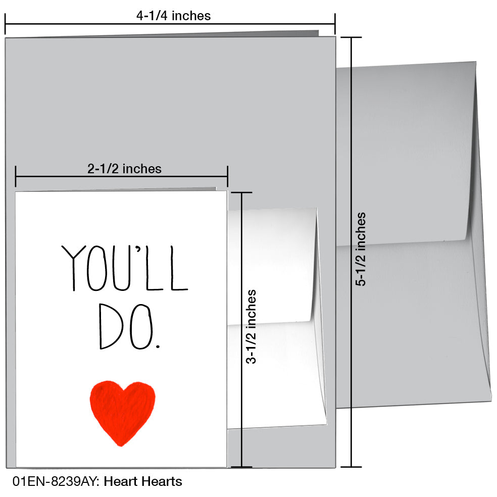 Heart Hearts, Greeting Card (8239AY), Enclosure, www.printedcanvas.com