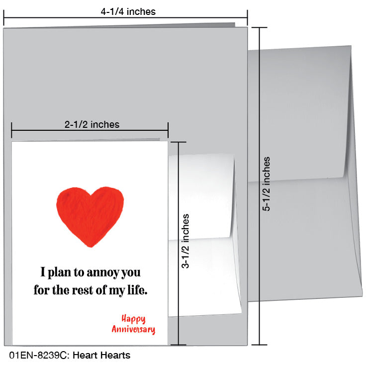 Heart Hearts, Greeting Card (8239C), Enclosure, www.printedcanvas.com