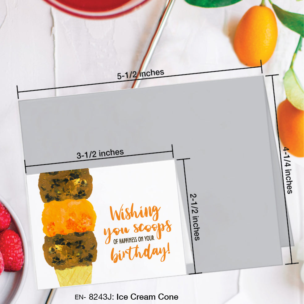 Ice Cream Cone, Greeting Card (#8243J)