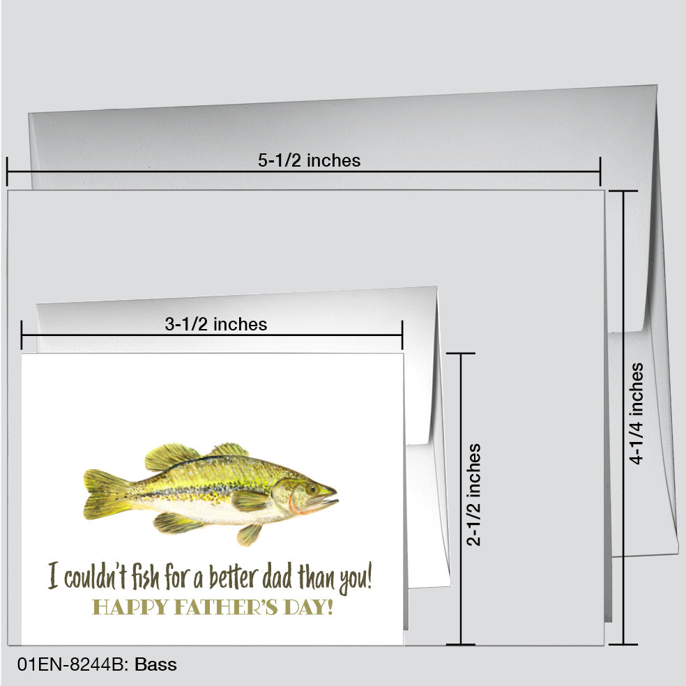 Bass, Greeting Card (8244B), Enclosure, www.printedcanvas.com