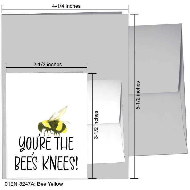 Bee Yellow, Greeting Card (8247A) - Printed Canvas
