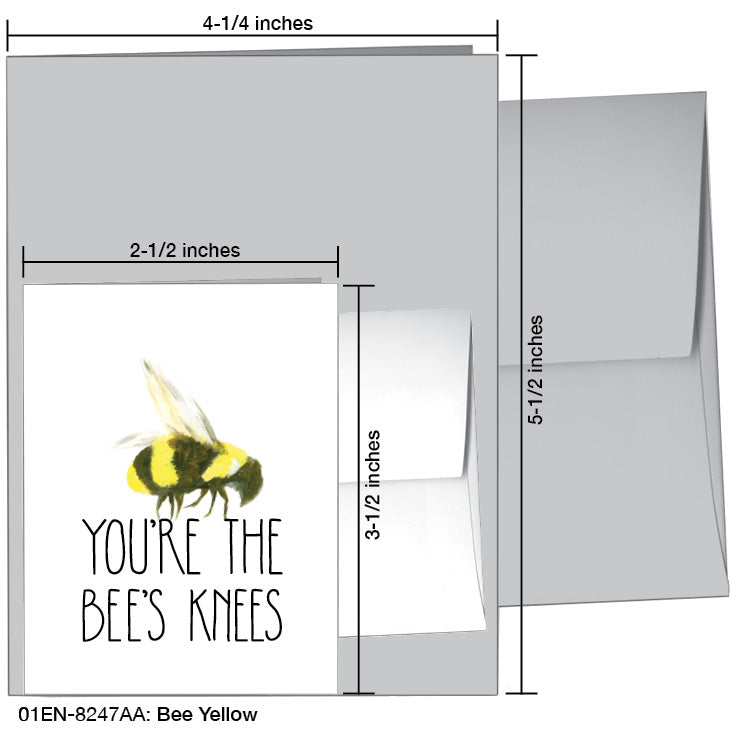 Bee Yellow, Greeting Card (8247AA) - Printed Canvas