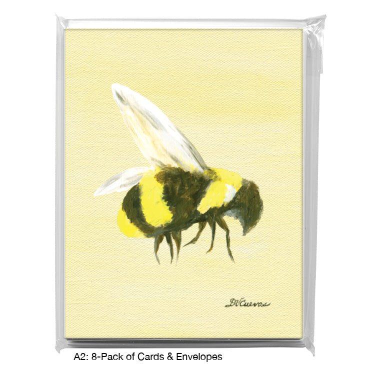 Bee Yellow, Greeting Card (8247C), A2 Card 8-Pack, www.printedcanvas.com