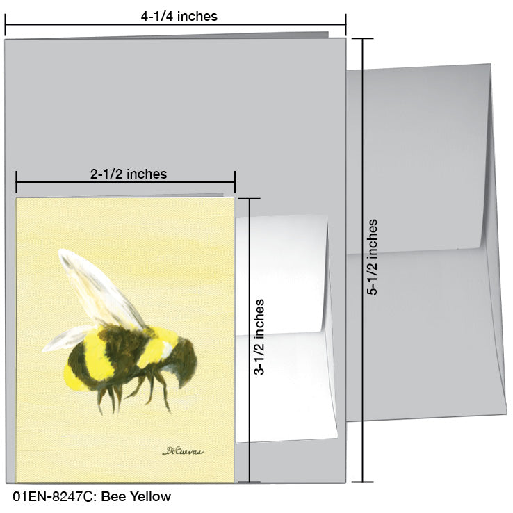 Bee Yellow, Greeting Card (8247C), Enclosure Card, www.printedcanvas.com