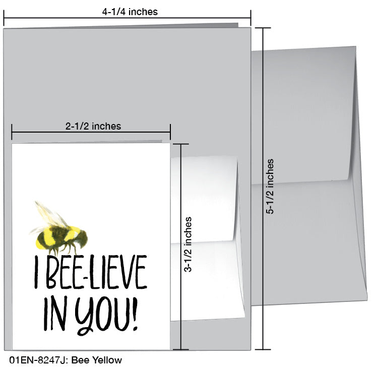 Bee Yellow, Greeting Card (8247J), Enclosure, www.printedcanvas.com