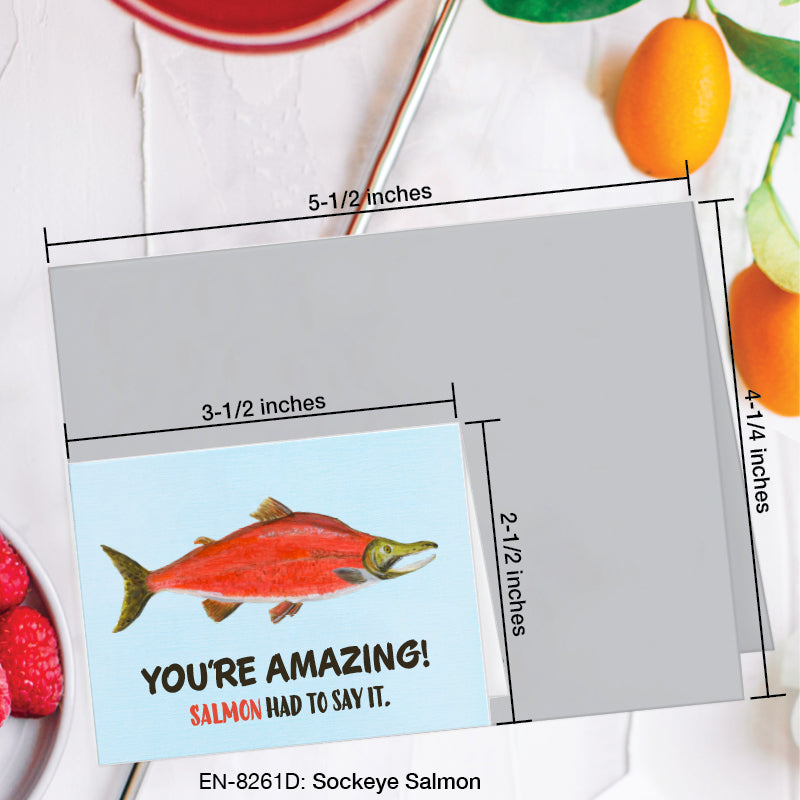 Sockeye Salmon, Greeting Card (8261D), Enclosure Card, www.printedcanvas.com