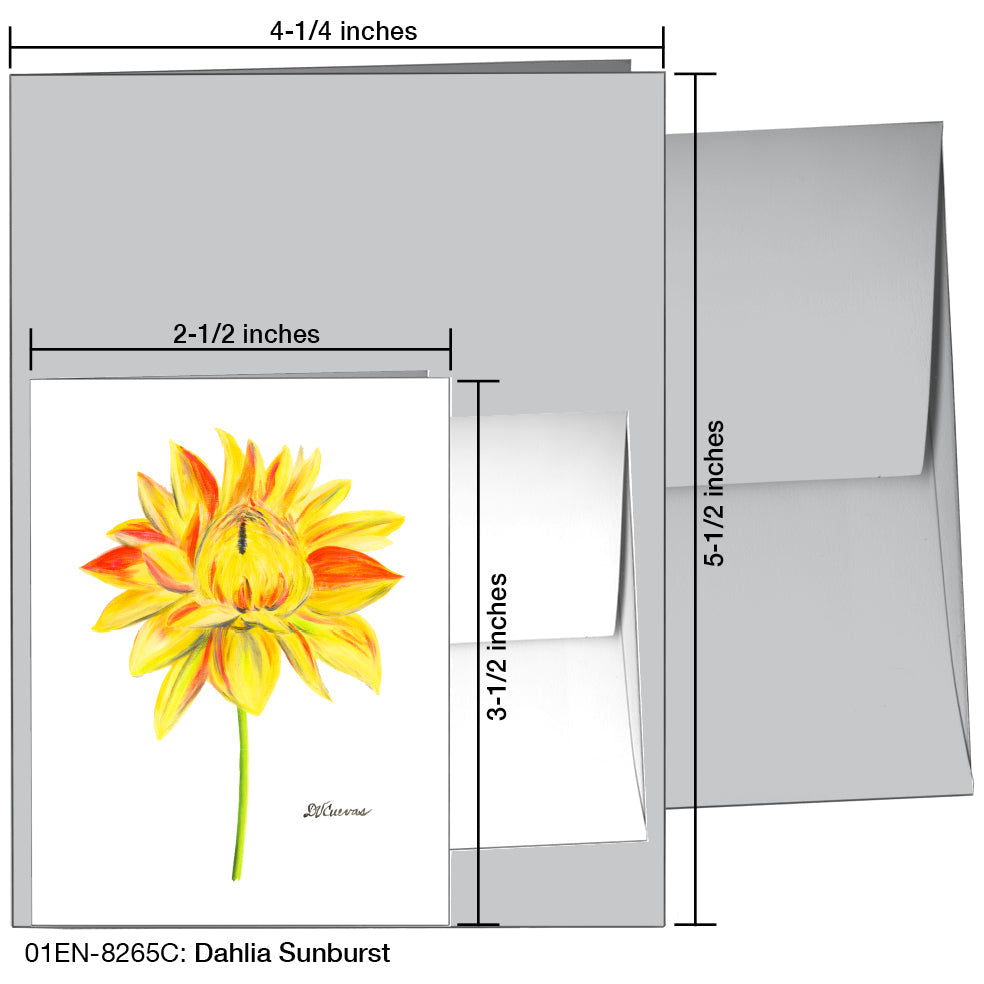 Dahlia Sunburst, Greeting Card (8265C), Enclosure, printedcanvas.com