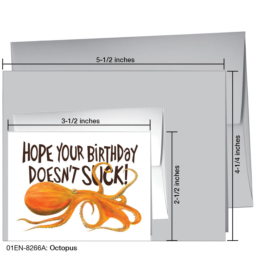 Octopus, Greeting Card (8266A), Enclosure, www.printedcanvas.com