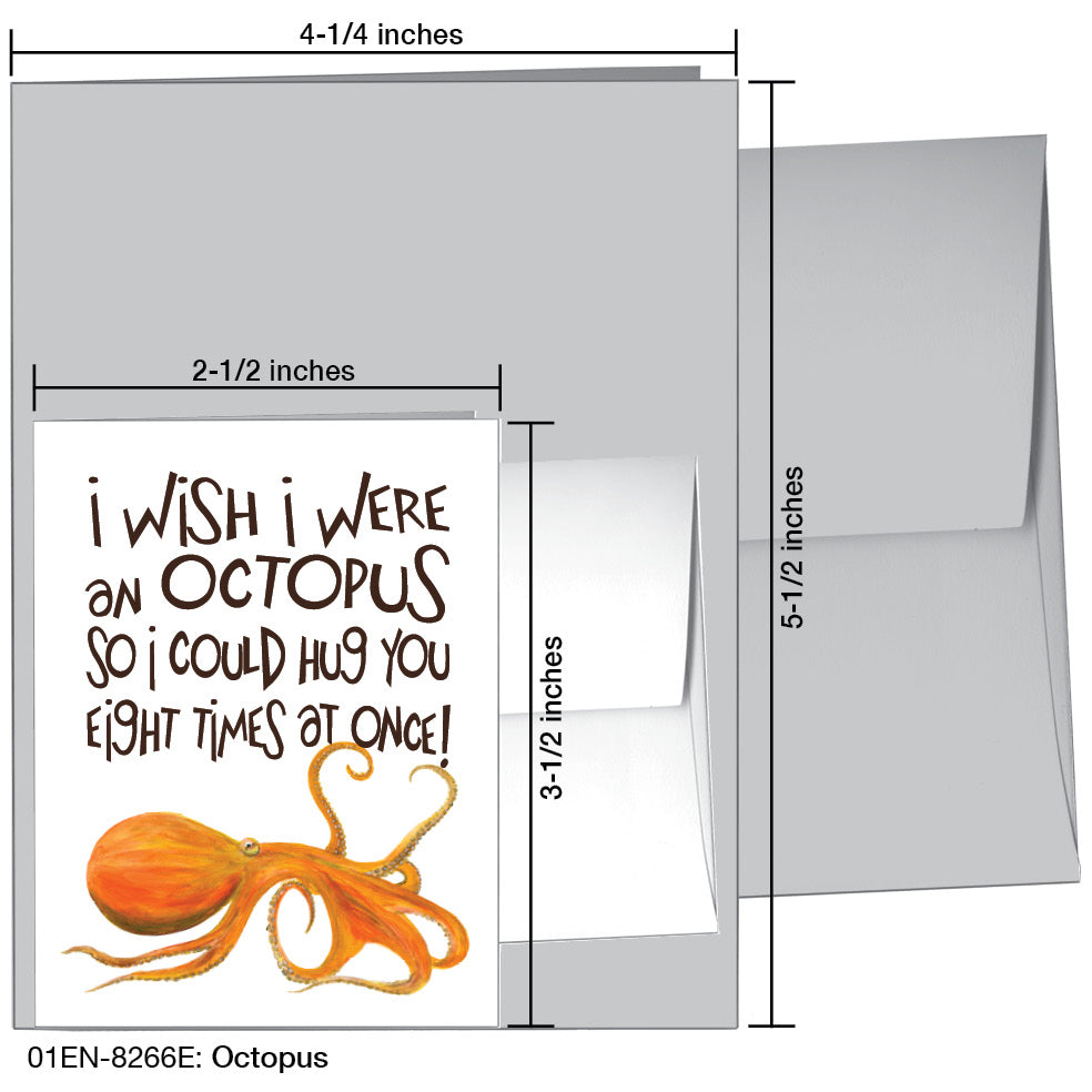 Octopus, Greeting Card (8266E), Enclosure, www.printedcanvas.com