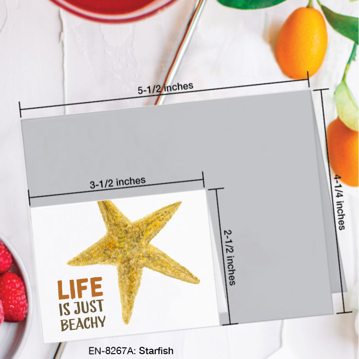 Starfish, Greeting Card (8267A), Enclosure, www.printedcanvas.com