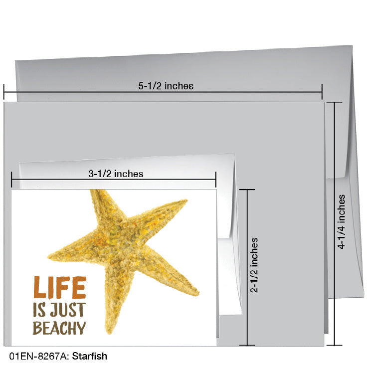 Starfish, Greeting Card (8267A), Enclosure, www.printedcanvas.com