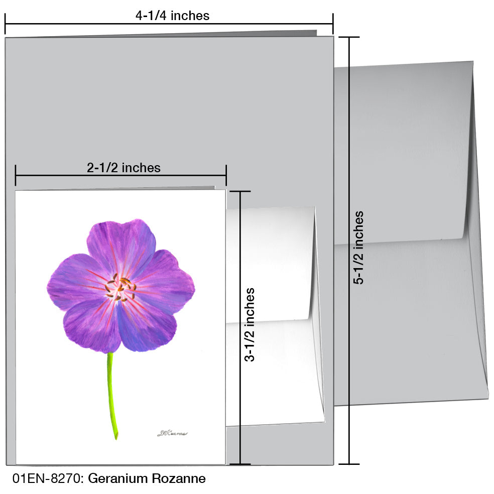 Geranium Rozanne, Greeting Card (8270A), Enclosure, www.printedcanvas.com