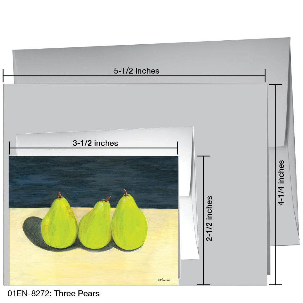 Three Pears, Greeting Card (8272A), Enclosure, www.printedcanvas.com
