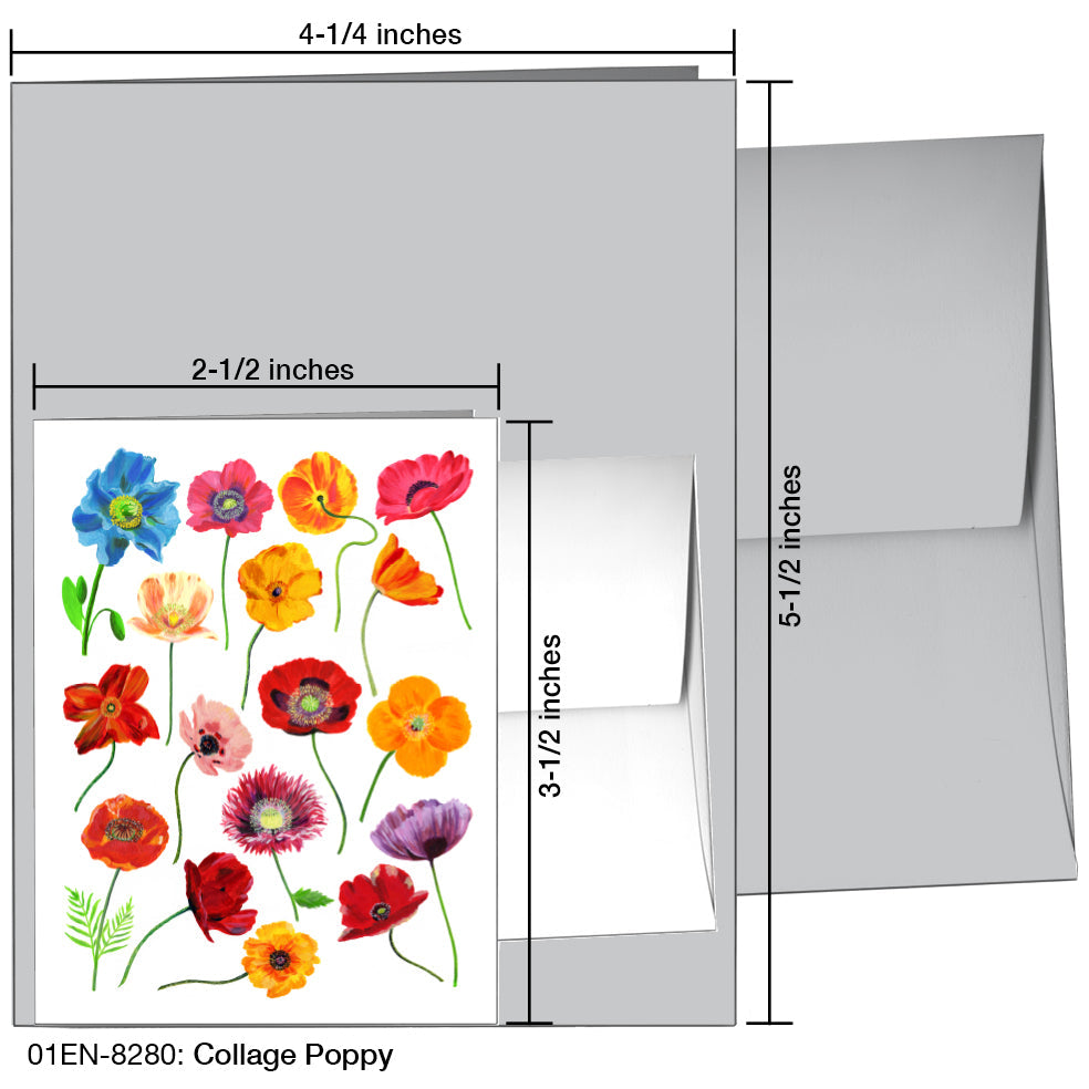 Collage Poppy, Greeting Card (8280), Enclosure, printedcanvas.com