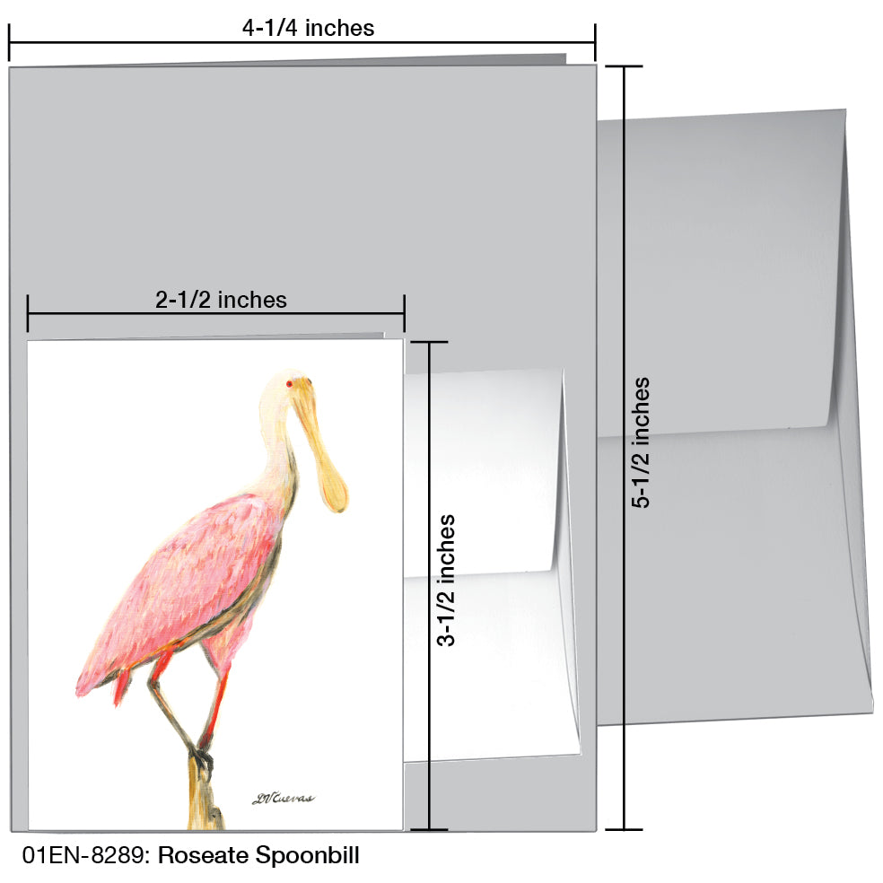 Roseate Spoonbill, Greeting Card (8289), Enclosure, printedcanvas.com