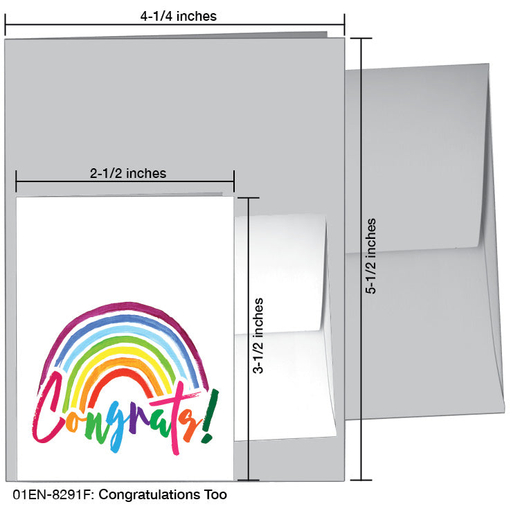 Congratulations Too, Greeting Card (#8291F), Enclosure Card, www.printedcanvas.com