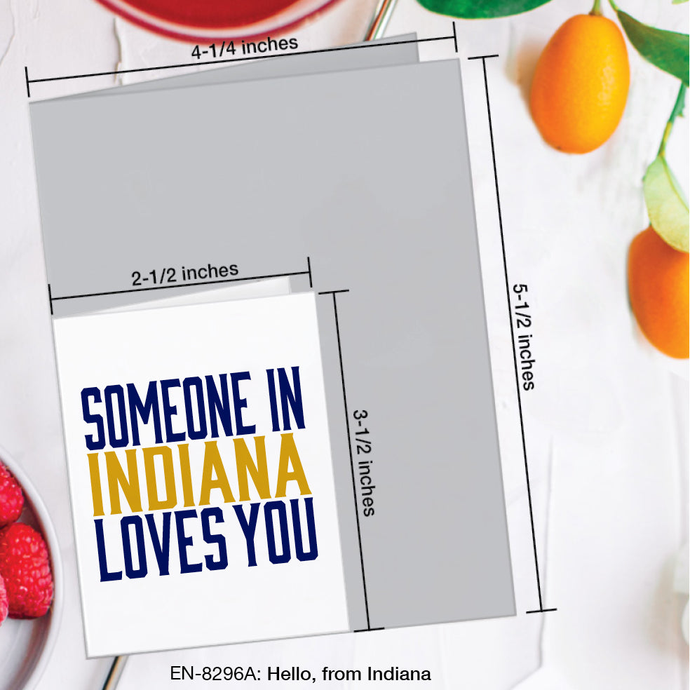 Hello, from Indiana, Greeting Card (#8296A)