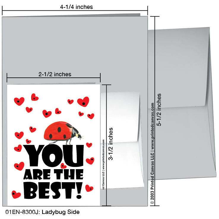 Ladybug Side, Greeting Card (#8300J)