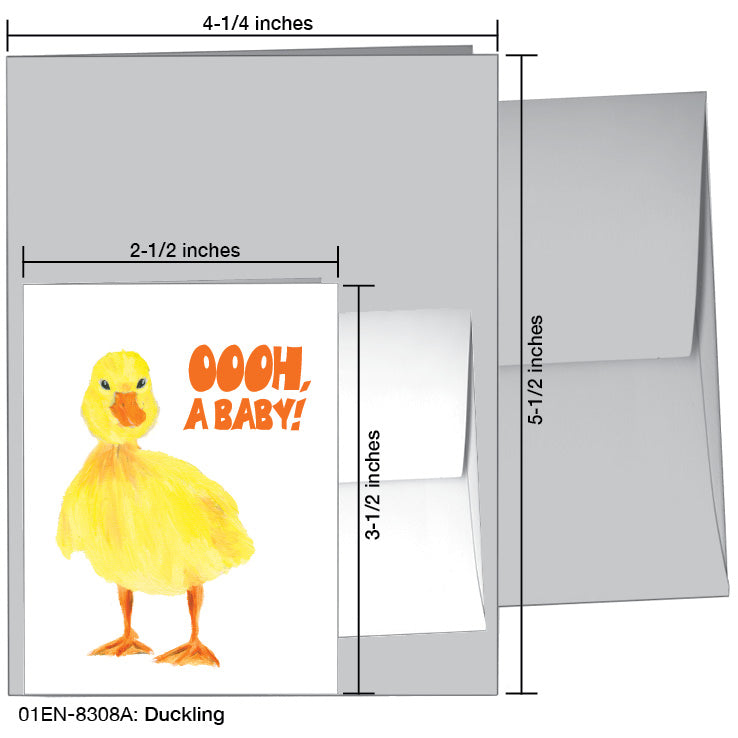 Duckling, Greeting Card (8308A), Enclosure, www.printedcanvas.com