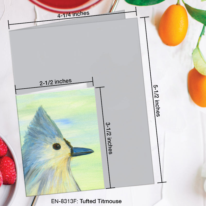 Tufted Titmouse, Greeting Card (8313F), Enclosure Card, www.printedcanvas.com