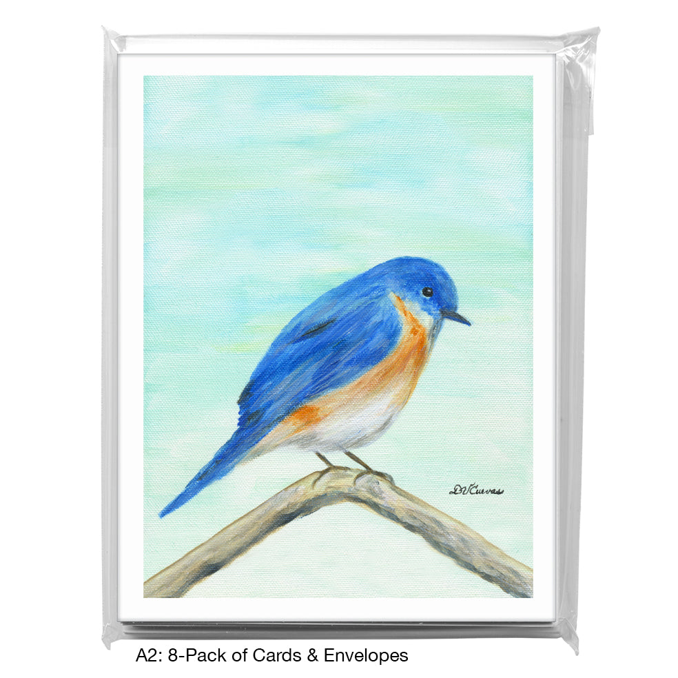 Blue Feathered, Greeting Card (8314D)