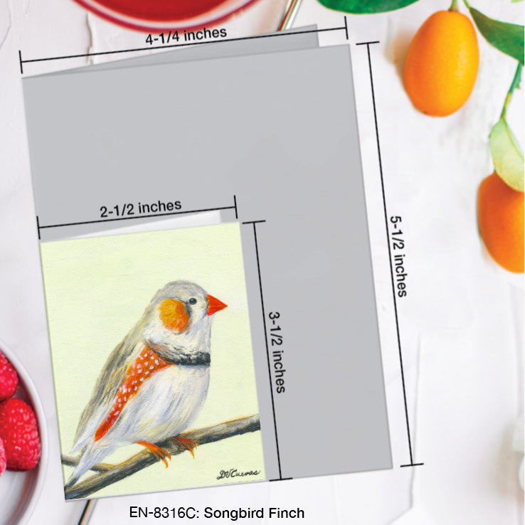 Songbird Finch, Greeting Card (8316C), Enclosure Card, www.printedcanvas.com