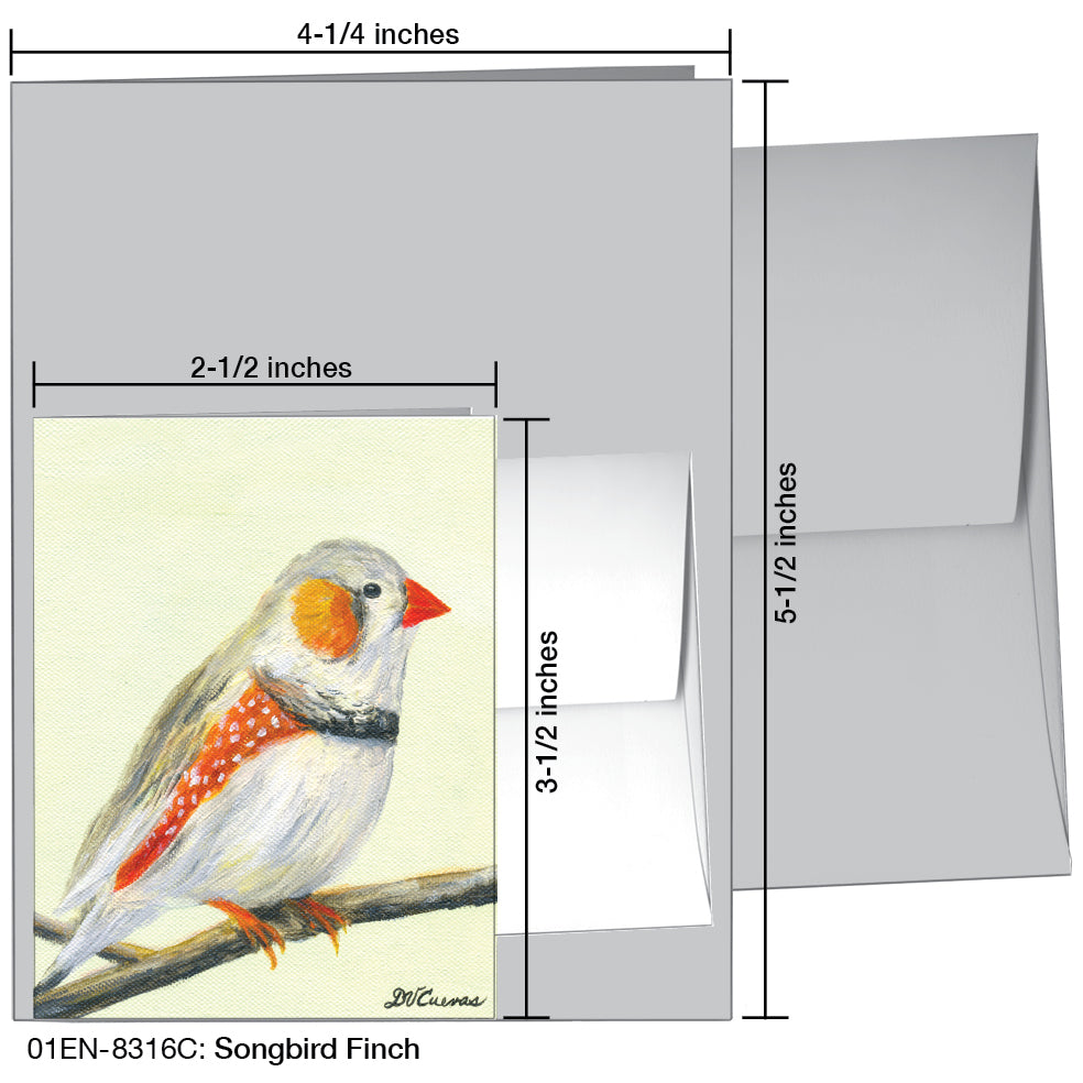Songbird Finch, Greeting Card (8316C), Enclosure, www.printedcanvas.com