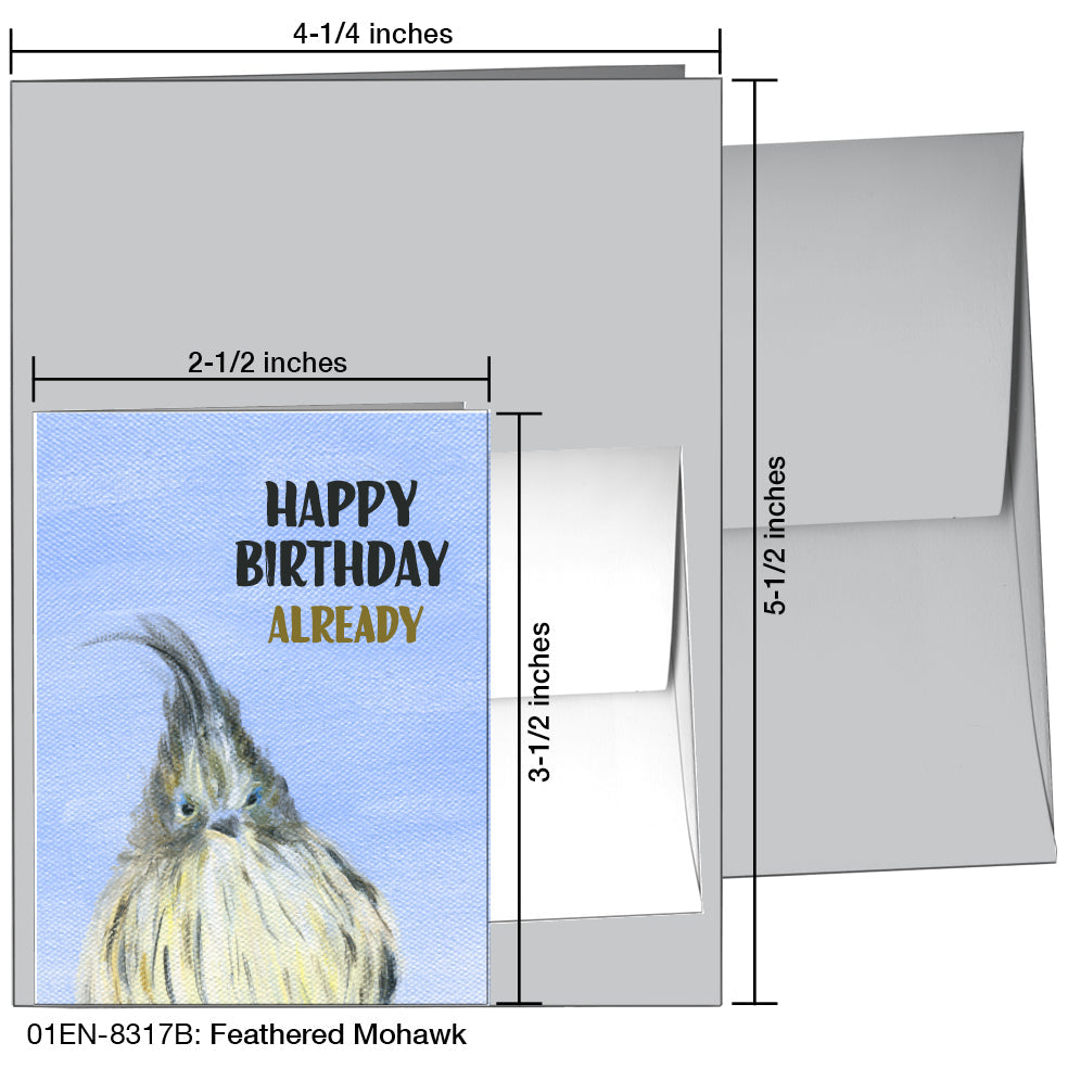 Feather Mohawk, Greeting Card (8317B), Enclosure, www.printedcanvas.com