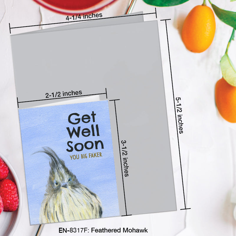 Feather Mohawk, Greeting Card (8317F), Enclosure, www.printedcanvas.com