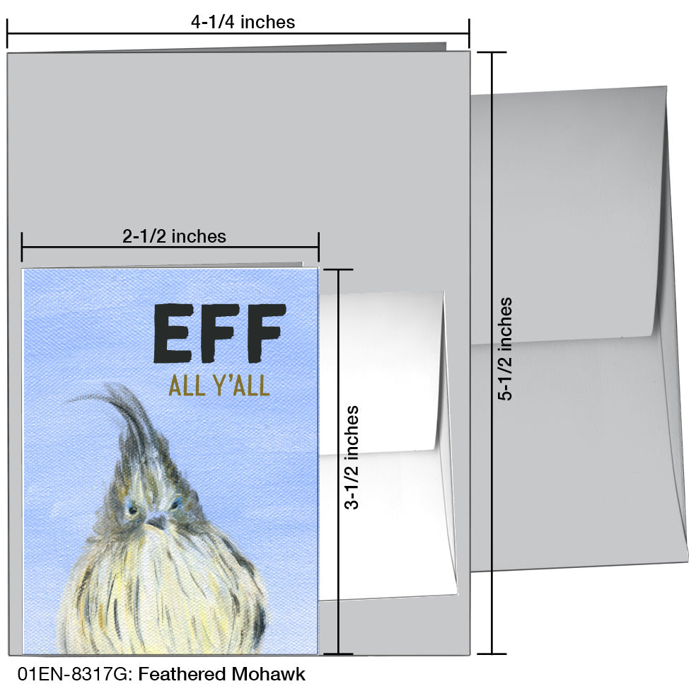 Feather Mohawk, Greeting Card (8317G), Enclosure, printedcanvas.com