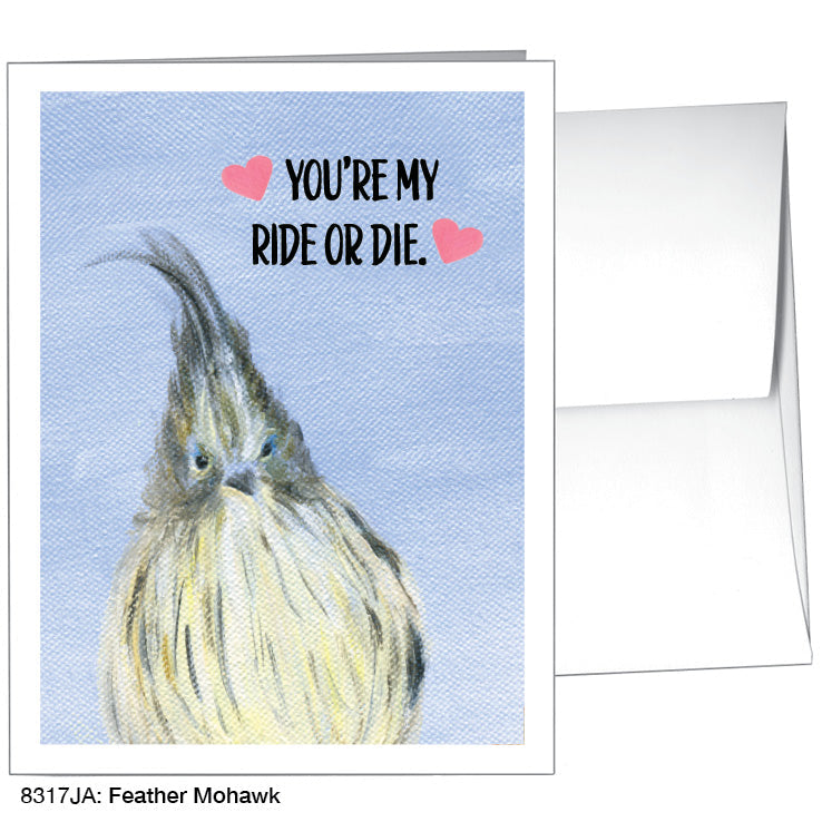 Feather Mohawk, Greeting Card (8317JA), A2 Card Front, www.printedcanvas.com