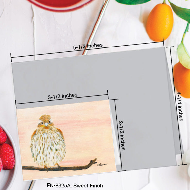 Sweet Finch, Greeting Card (8325A), Enclosure Card, www.printedcanvas.com