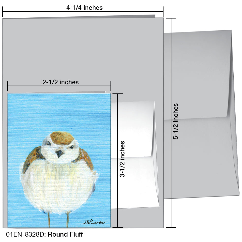 Round Fluff, Greeting Card (8328D), Enclosure Card, www.printedcanvas.com