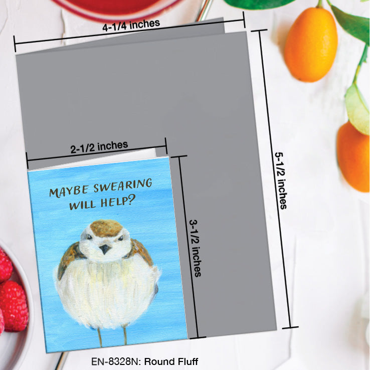 Round Fluff, Greeting Card (8328N), Enclosure, www.printedcanvas.com