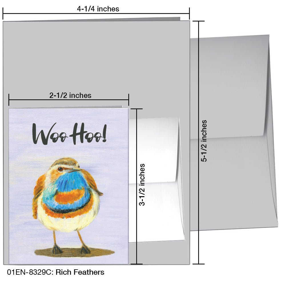Rich Feathers, Greeting Card (8329C), Enclosure, www.printedcanvas.com