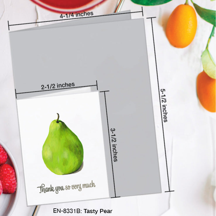 Tasty Pear, Greeting Card (8331B), Enclosure, www.printedcanvas.com