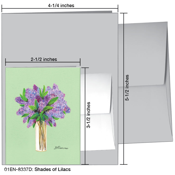 Shades of Lilacs, Greeting Card (8337D), Enclosure, www.printedcanvas.com