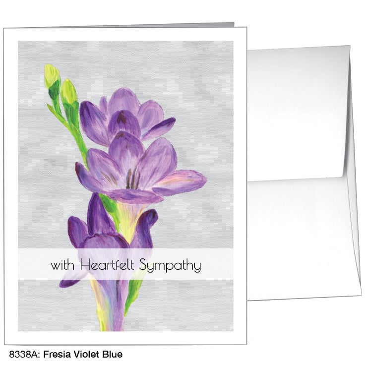 Fresia Violet Blue, Greeting Card (8338A), A2 Card Front, www.printedcanvas.com