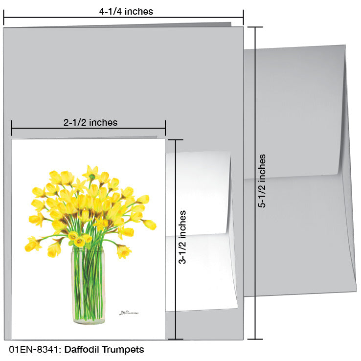 Daffodil Trumpets, Greeting Card (8341A), Enclosure Card, www.printedcanvas.com